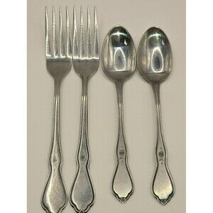 Vintage Select Stainless Steel 4-Piece Flatware Replacement Set – Floral Scroll